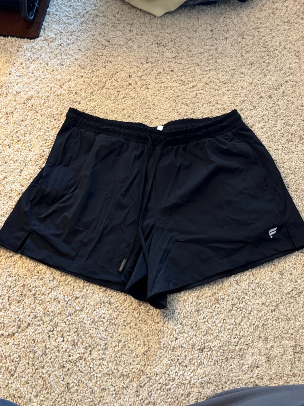 Fabletics Black Elastic Waist Running Shorts